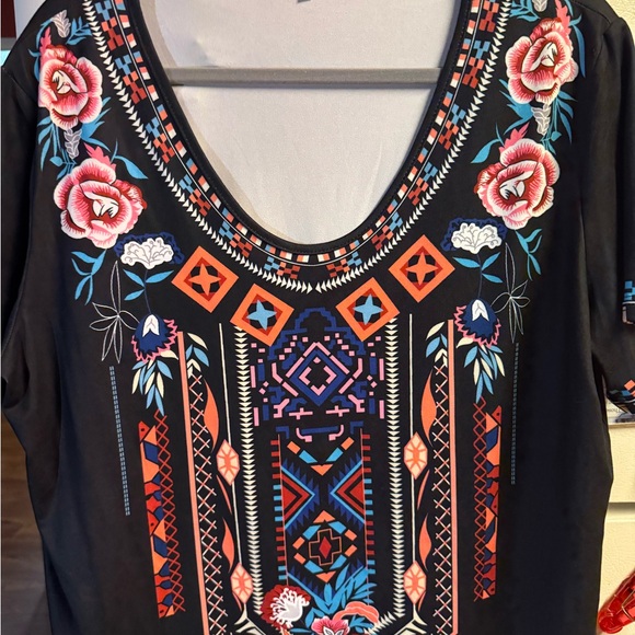 Black embellished short sleeve blouse - Picture 2 of 3